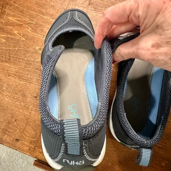 Ryka Charcoal Blue Echo Mary Jane Slip On Walking Sneakers with Strap Shoes - Picture 6 of 10